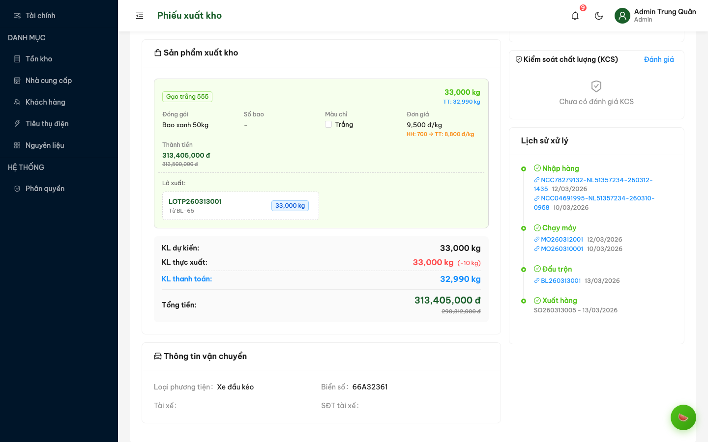 Chi tiết phiếu xuất kho (phần 2)